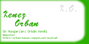 kenez orban business card